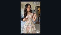 高表现素材：连衣裙自拍女生